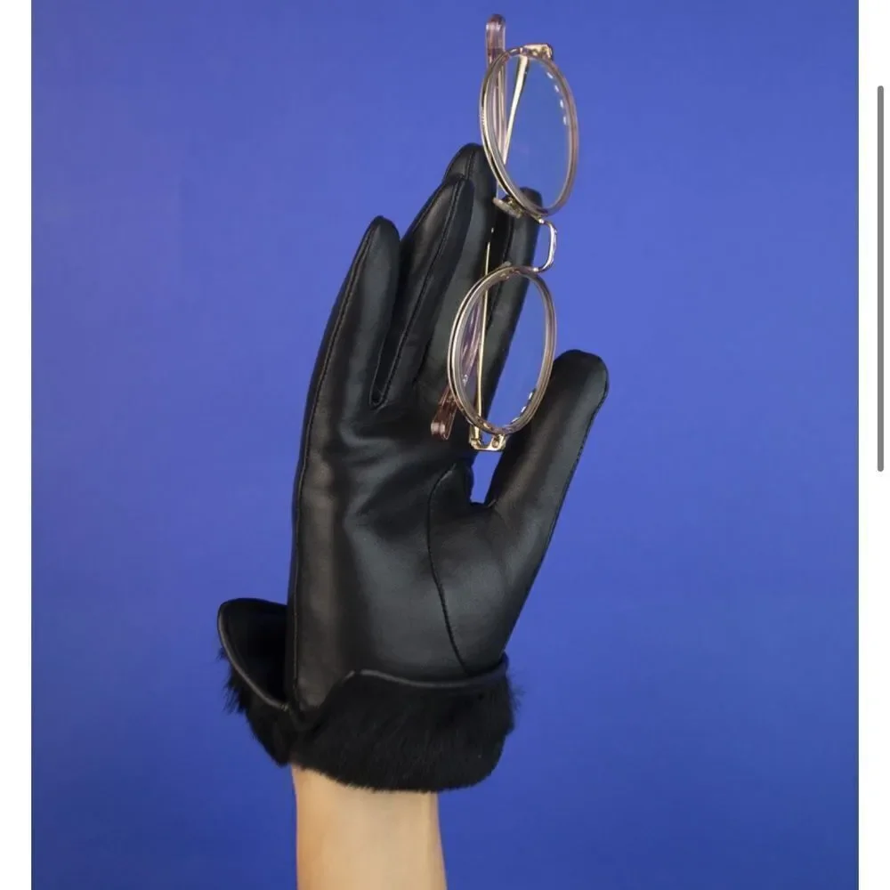 Agnelle Rabbit and Lambskin Gloves NWT